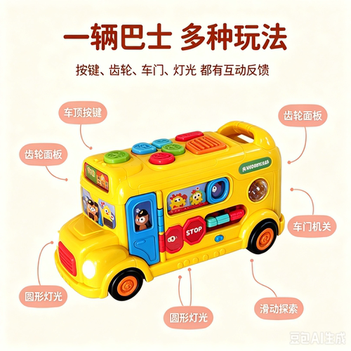 Leyia0-3岁音乐巴士吉他套装玩具