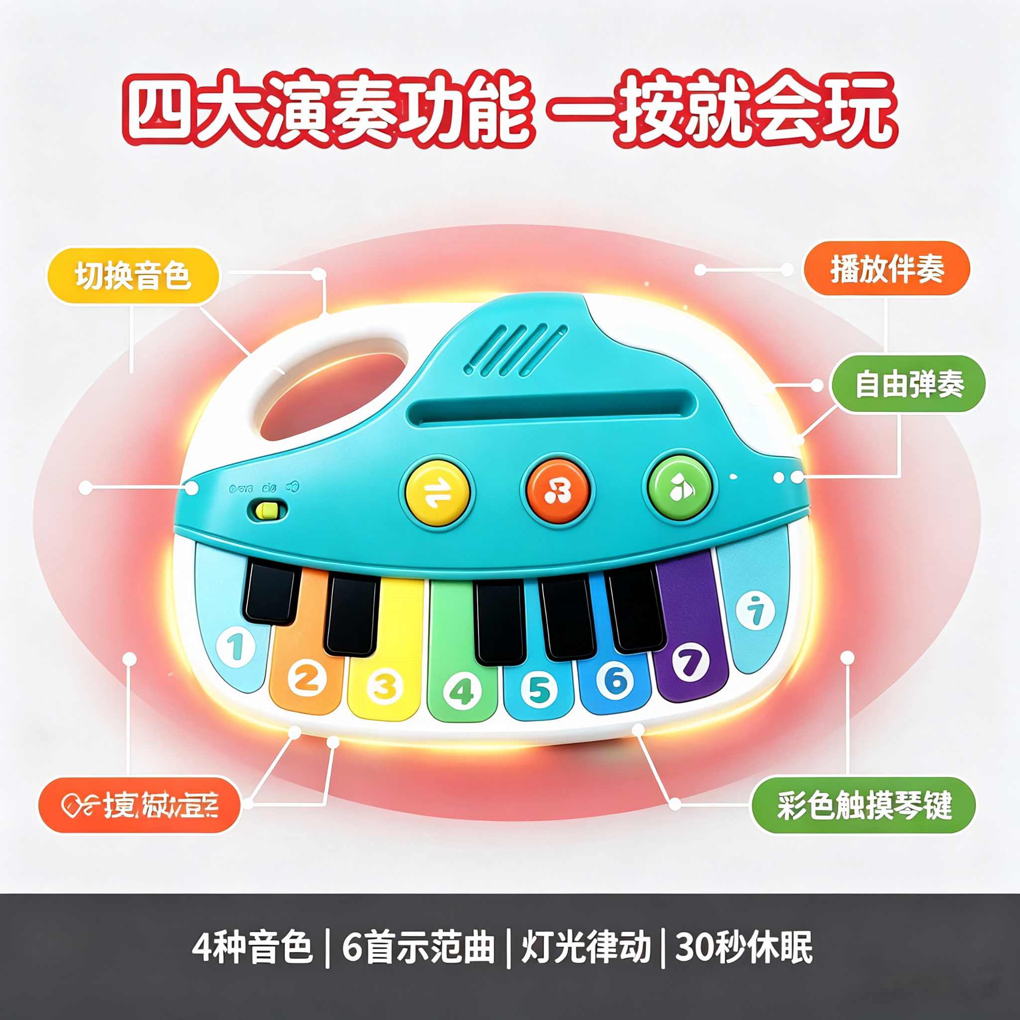 Leyia乐芽启蒙手指琴益智学习电子琴6-12个月婴儿宝宝音乐玩具