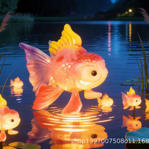 过年水上鲤鱼花灯大型节日装饰彩灯光节春节元宵灯会防水锦鲤鱼灯