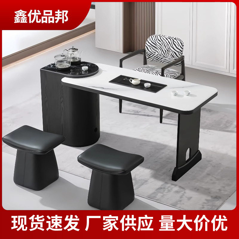 家用茶桌阳台泡茶桌茶台一整套现代简约小型岩板茶桌椅组合茶台图片