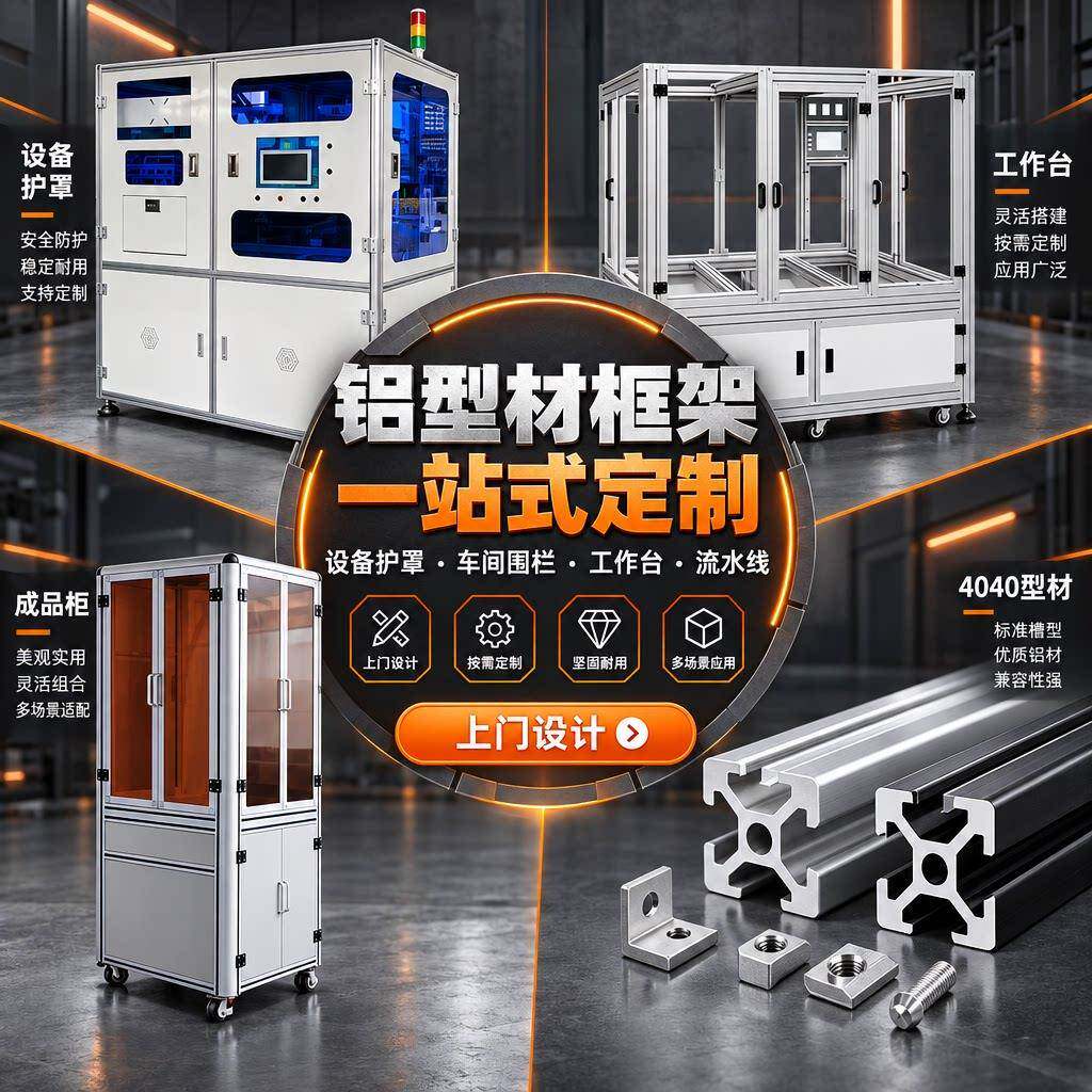 欧标铝型材设备机架机柜框架4040工作台工业围栏护罩厂家非标