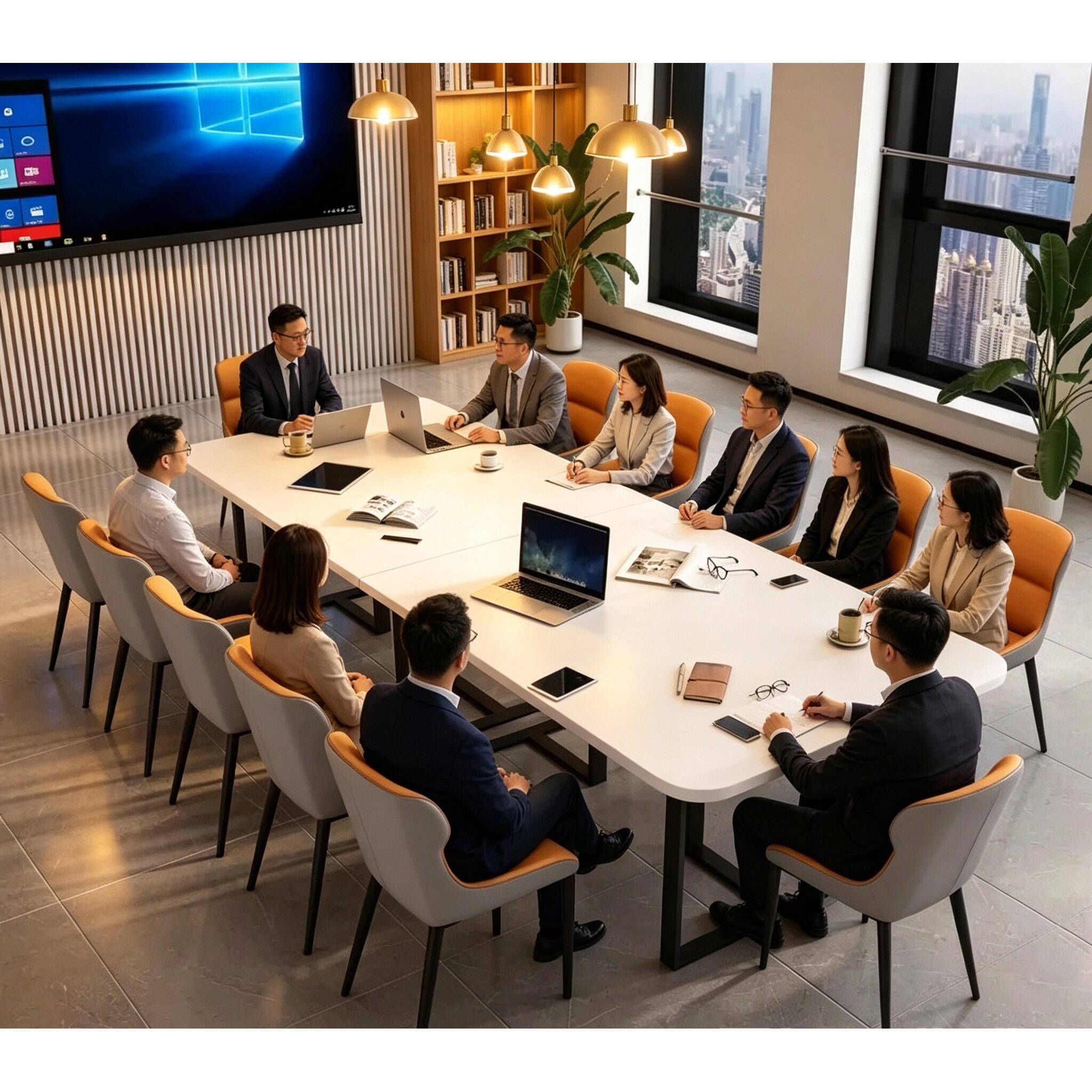 会议桌商务洽谈培训休闲阅览办公长条桌椅组合简约现代图书馆桌椅