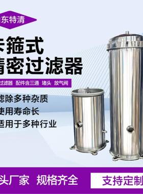 精密保安过滤器304不锈钢工业家用净水前置净水法兰式精密过滤器