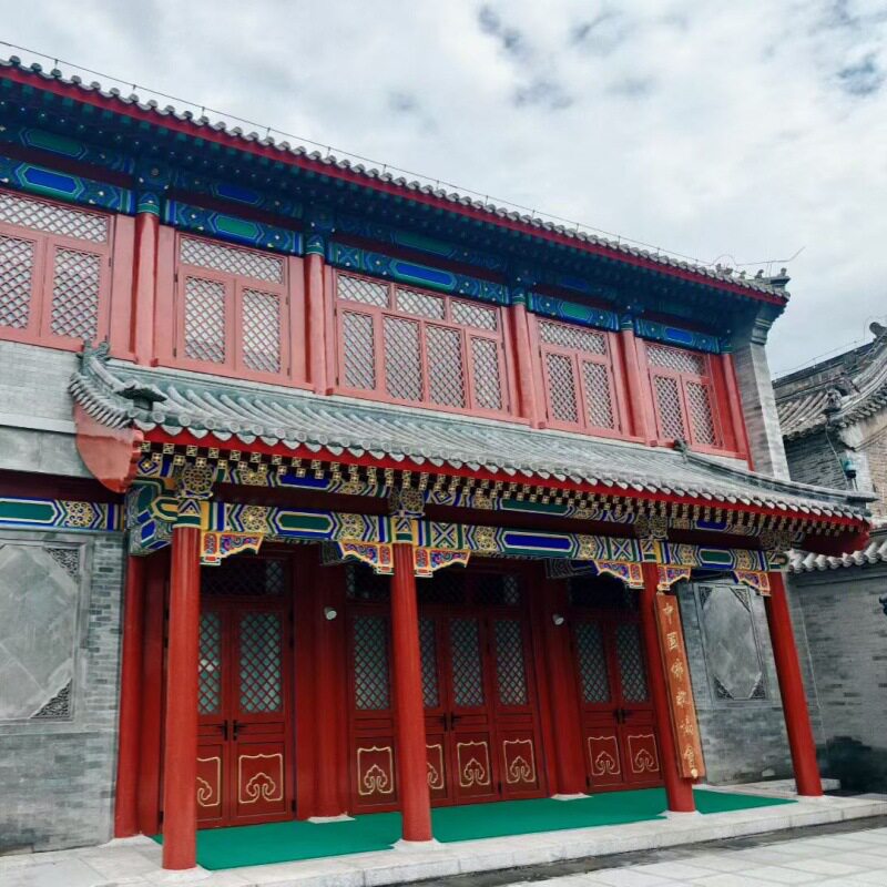 实木屋檐古建垂花门入户茶馆餐厅门楼木质装饰门头门窗新中式户外图片