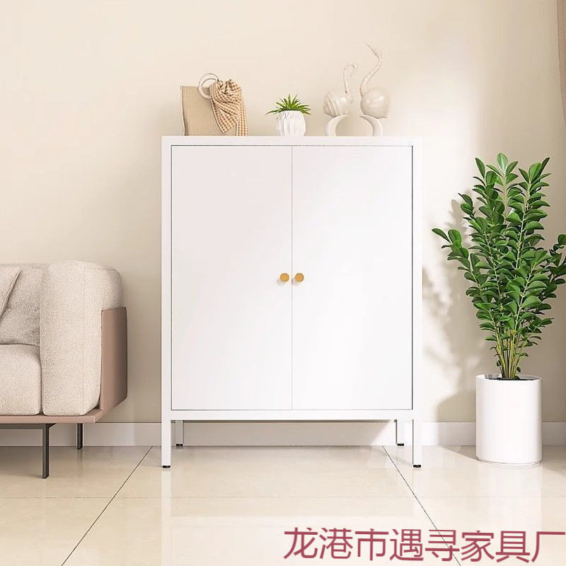 钢制储物柜落地餐边柜靠墙矮柜厨房铁艺收纳柜一体置物柜酒柜新款图片