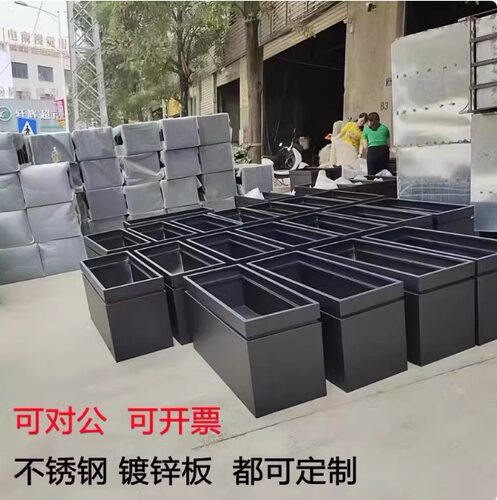 铁艺广场花坛户外花箱围栏室外摆街道不锈钢花槽长方形花盆售楼部