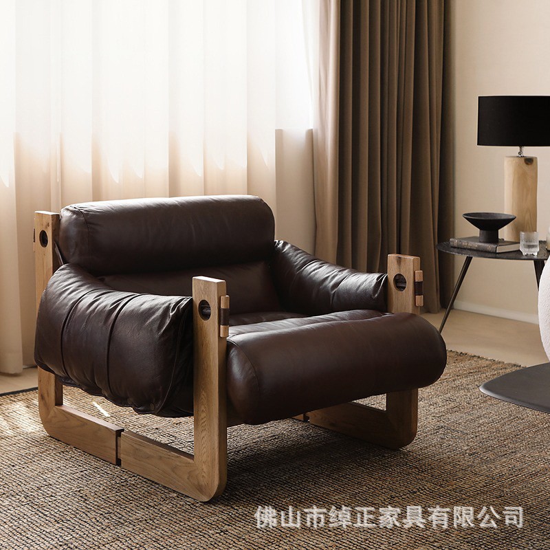 北欧简约千鸟格单人沙发椅客厅阳台卧室现代轻奢设计师款网红躺椅