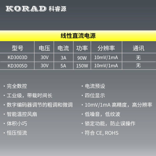 KORAD科睿源直流电源KD3003D恒压恒流线性直流可调电源KD3005D