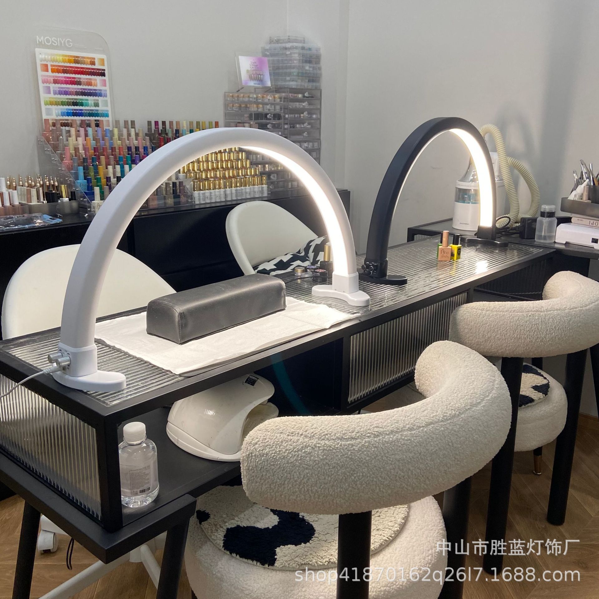 美甲台灯厚料美容院灯美甲店工作灯桌面超亮美甲照明灯半月灯家用图片