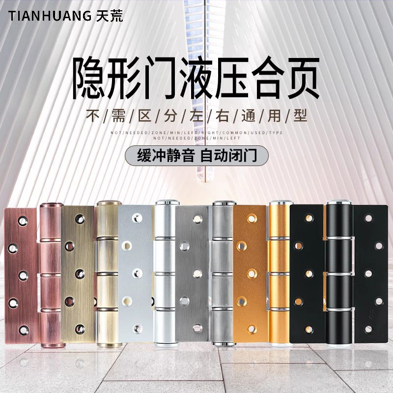 隐形门五金配件合页闭门器液压阻尼静音瓷砖合叶缓冲自闭自动关门图片