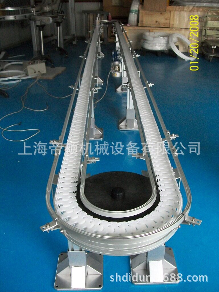 大量供应柔性板链输送机180度转盘拐弯输送机美观大方经济实惠图片