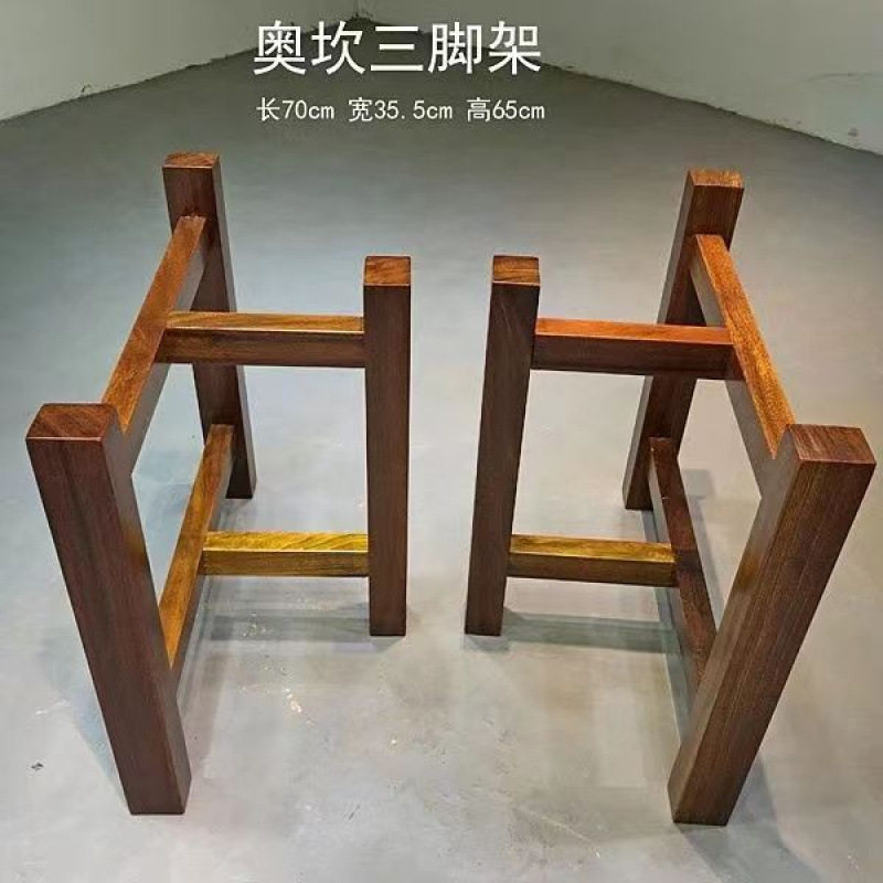 实木桌子腿大板支撑架脚茶餐桌台脚原木配套工字架大理石加厚桌图片
