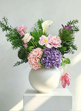 轻奢风仿真花束摆件客厅装饰餐桌摆件玄关花艺橱窗陈列布置花
