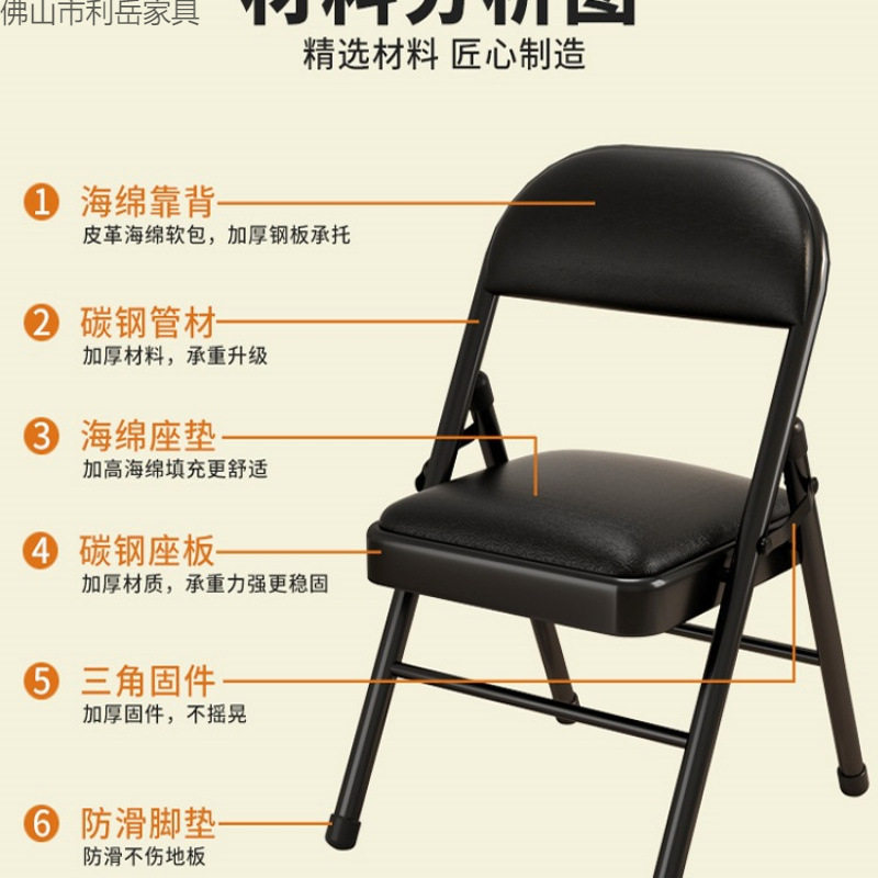 椅子可折叠椅办公会议椅宿舍出租房简易家用电脑椅靠背椅餐椅凳子图片