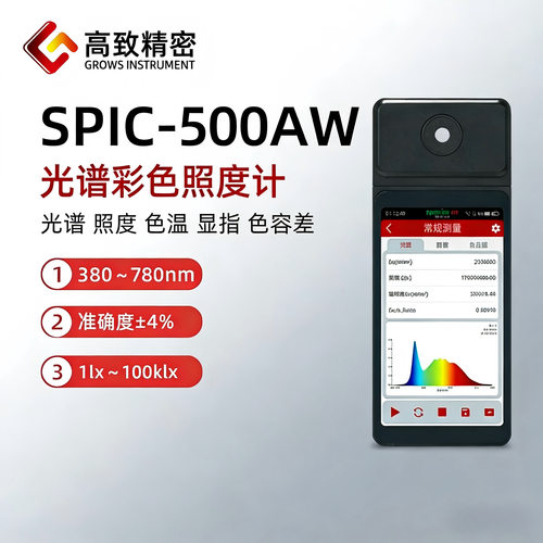 SPIC-500AW光谱彩色照度计 光谱照度色温显色指数照度仪