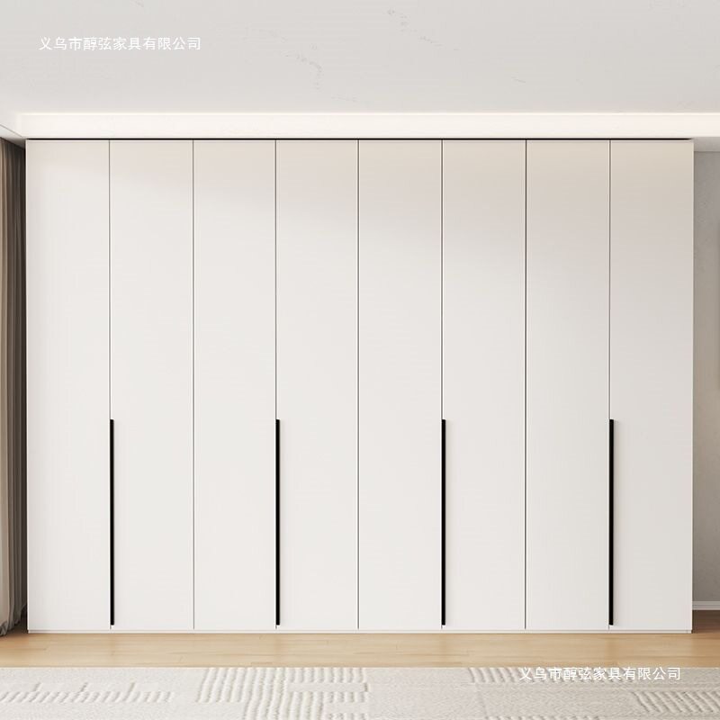 实木欧松板ENF级衣柜一门到顶奶油风柜子卧室主卧轻奢图片