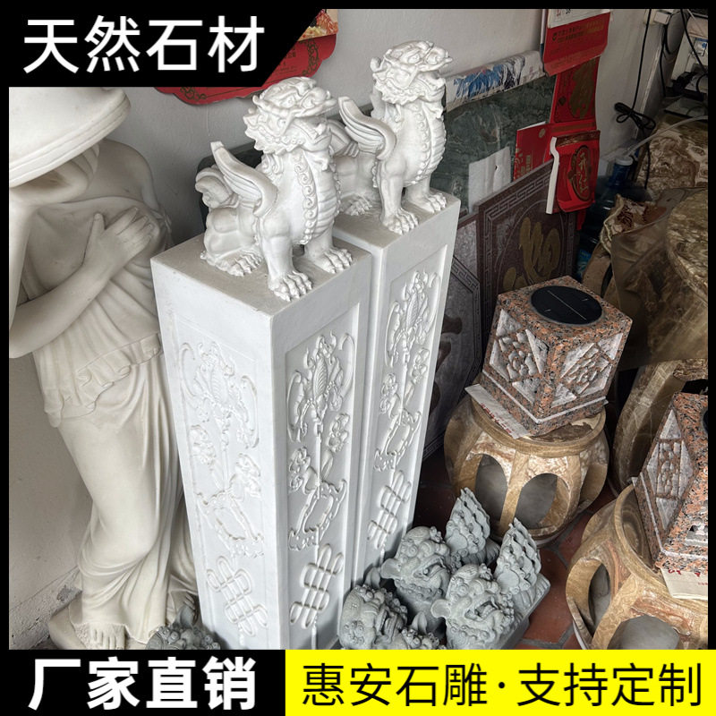 石雕青石吸水兽拴马桩青石雕刻拴马桩石头柱酒店动物摆件雕塑订置图片