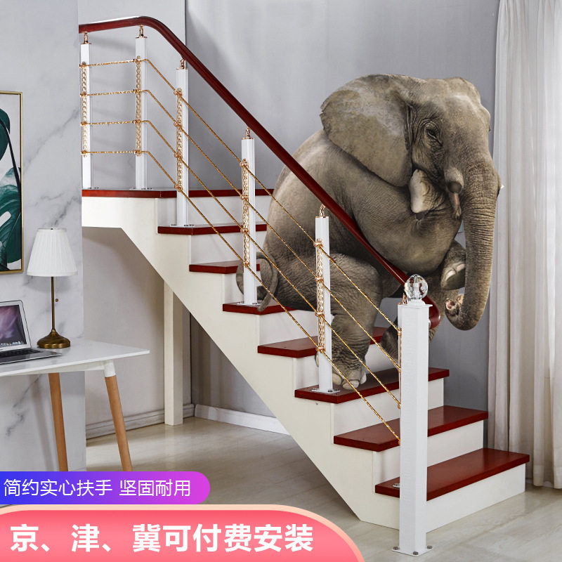 楼梯扶手立柱栏杆简约现代家用实木室内欧式阳台围栏别墅pvc护栏图片