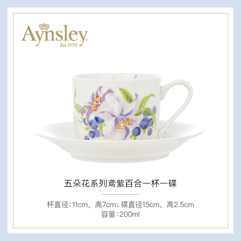 Aynsley 安斯丽田园一杯一碟英式复古咖啡杯碟下午茶家用送礼瓷杯图片