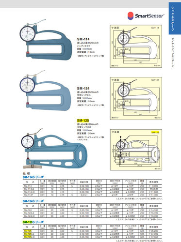 日本TECLOCK测厚仪厚薄规SM-125 SM-125LS SM-125LW SM-125-3A