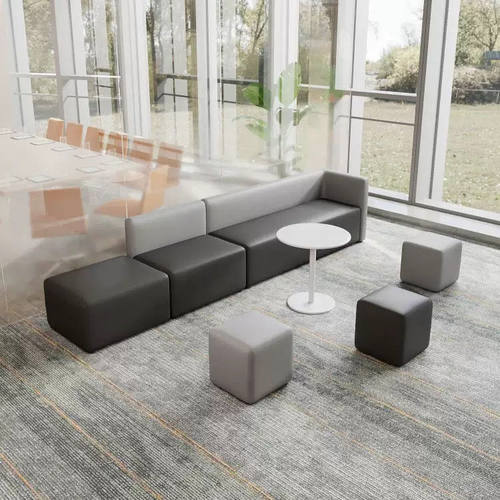 创意培训机构办公室前台大厅休息区休闲接待简约现代转角沙发组合