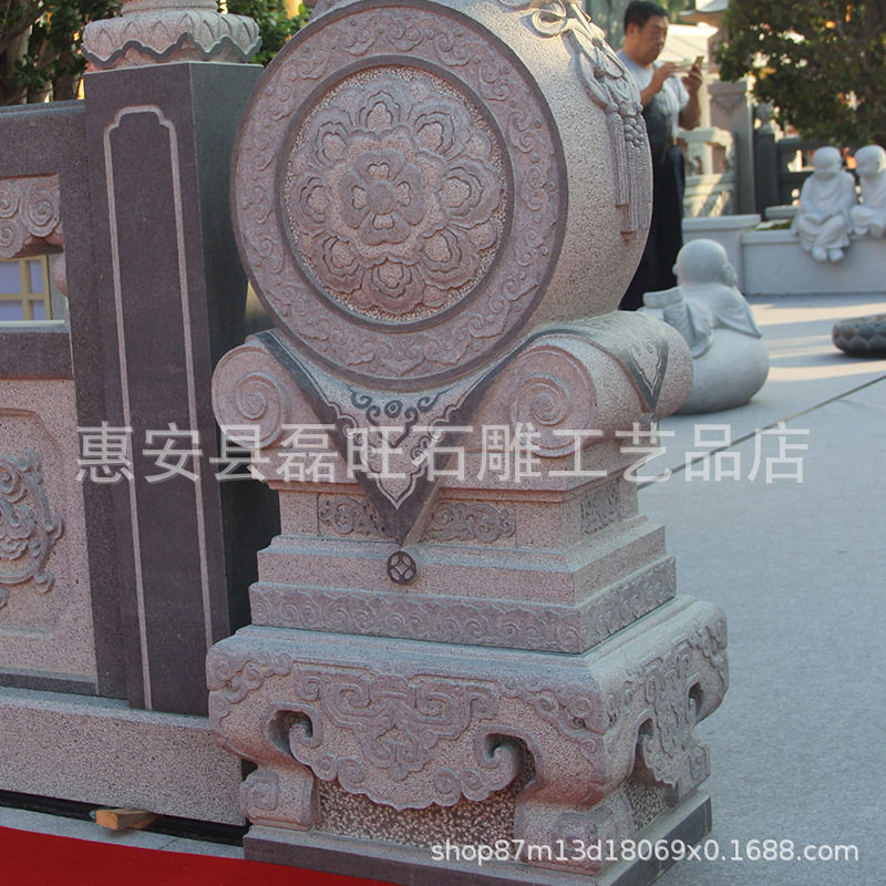 石雕门墩 祠堂花岗岩石雕门墩家用仿古青石石鼓一对门口石墩摆件图片