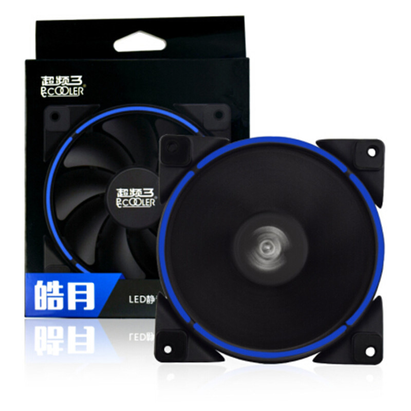 【势力数码】超频三（PCCOOLER）皓月12CM蓝光机箱双接口散热风扇