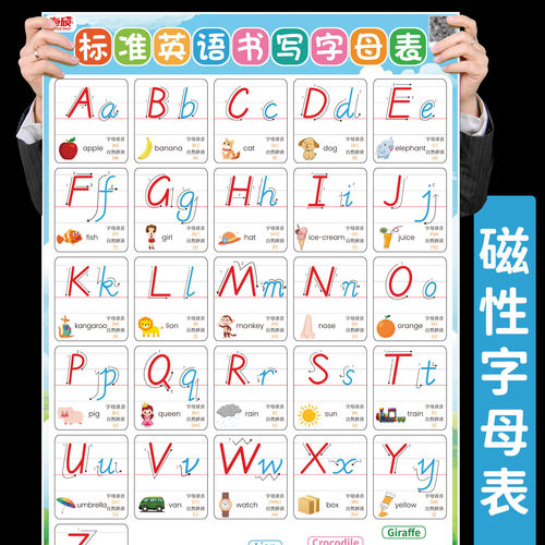 26个英文字母表磁吸挂图墙贴