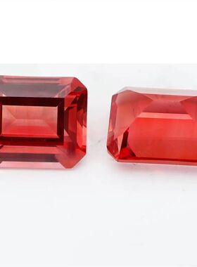 祖母绿切实验室培育帕帕拉恰日出色宝石 首饰定制镶嵌AGL证书可选