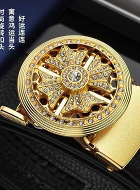 时来运转男士自动扣皮带年轻人时尚转运腰带潮流百搭新款高档带
