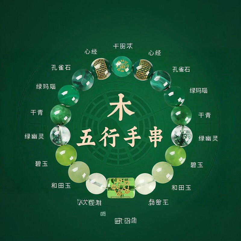 普陀山多宝水晶玛瑙绿幽灵手链