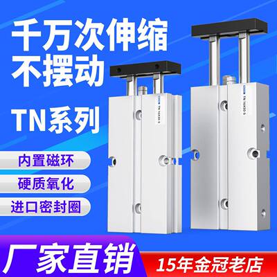 10双轴双杆TN16气缸20小型气动25x32-15X30X40X50X60X70X80X100-S