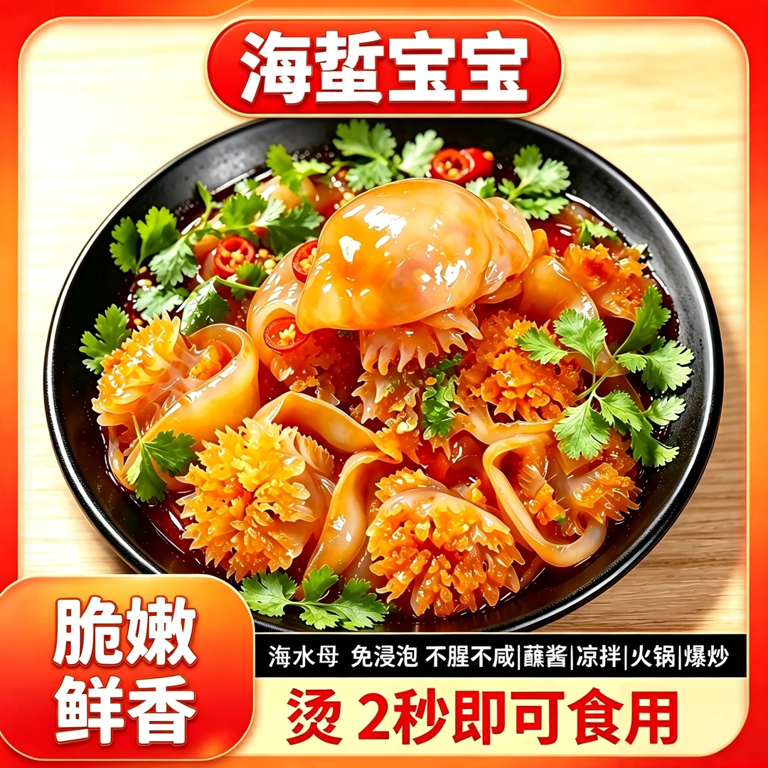 【领券立减30】海蜇仔海蜇宝宝海蜇头凉拌生腌脆嫩爽口含料包G