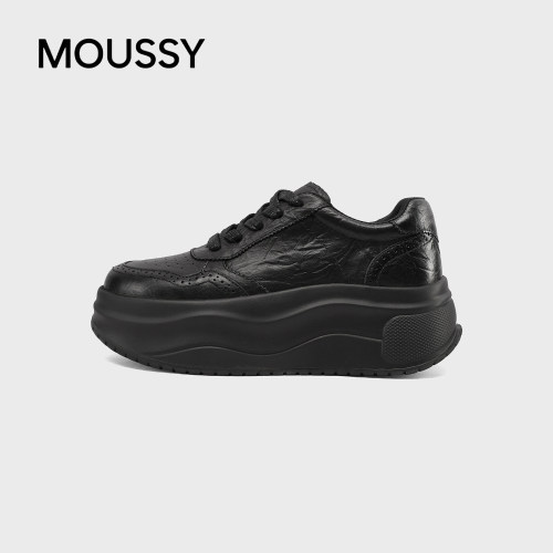 MOUSSY女款厚底增高舒适板鞋