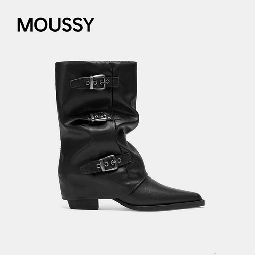 孙乐言同款MOUSSY尖头短靴