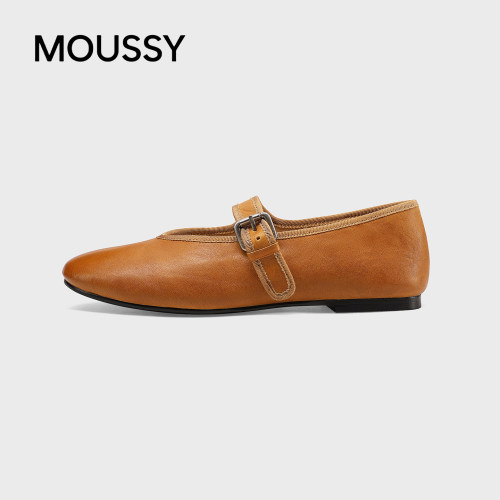 MOUSSY法式复古一字带玛丽珍鞋