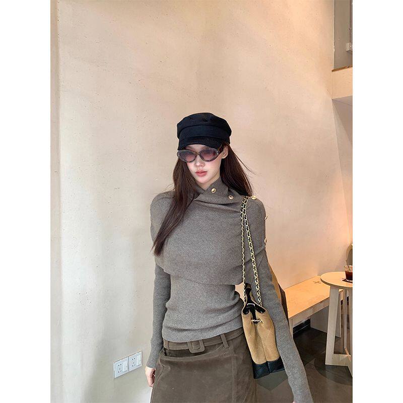披肩斗篷两件套毛衣女2026秋冬新款高级感时尚不规则上衣气质女装
