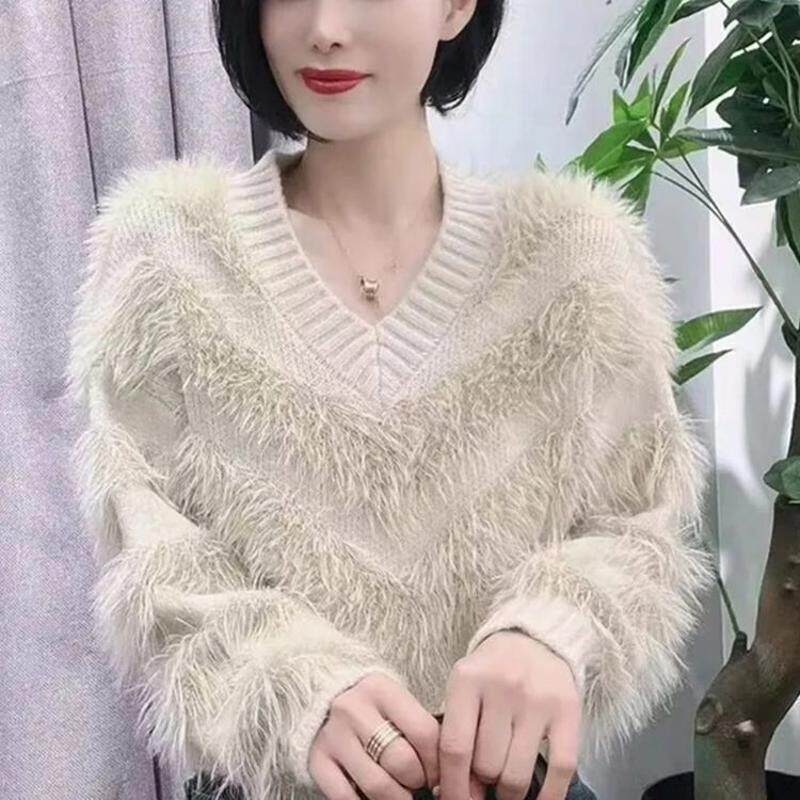 秋冬新款水貂绒毛衣女韩版宽松加