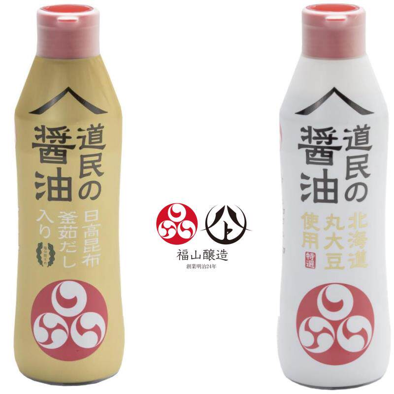 日本原装进口 道民酱油 北海道非基因改造丸大豆酱油 昆布酱油450