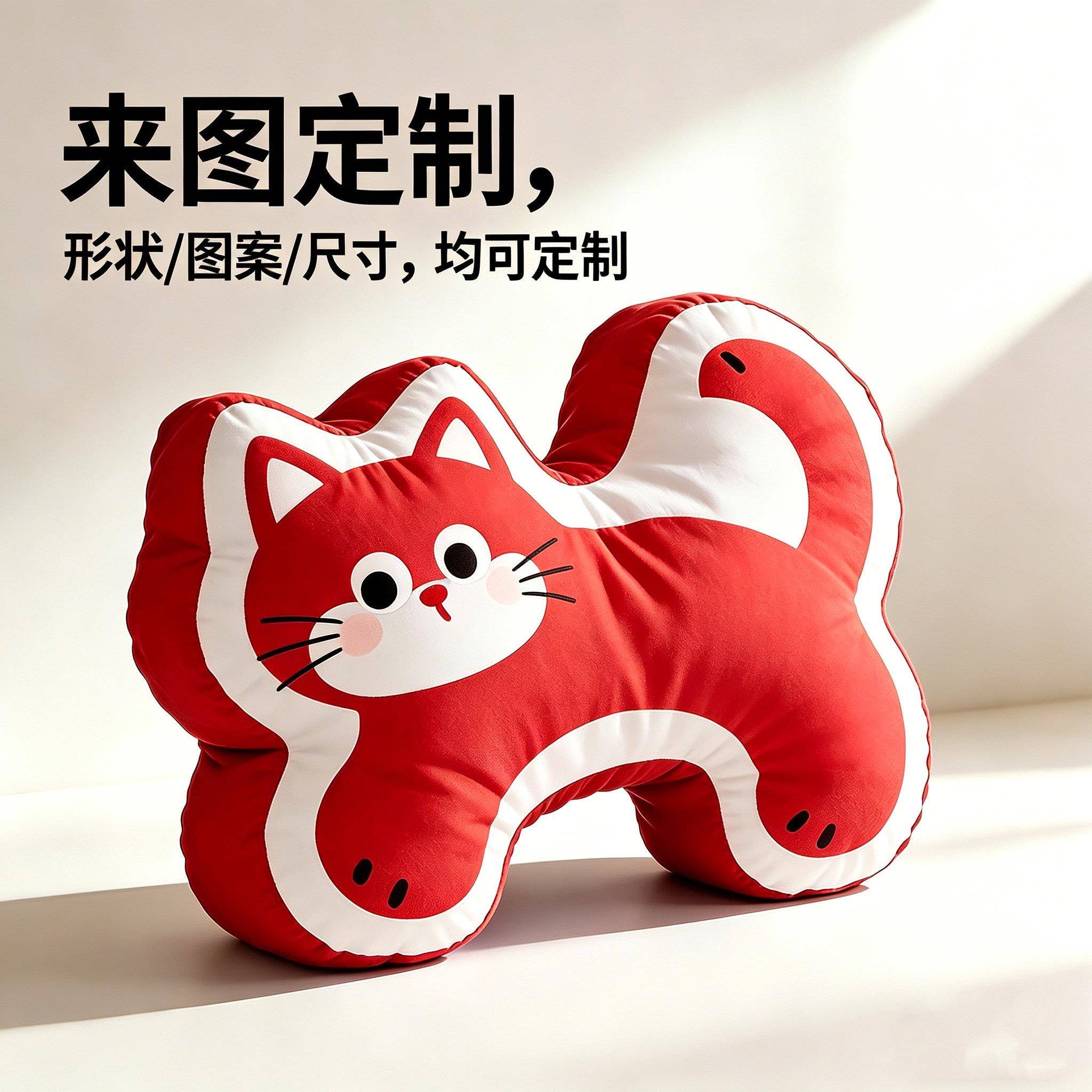 异形抱枕加厚度款来图定制侧面加宽双面图案logo侧边条周边靠垫枕图片