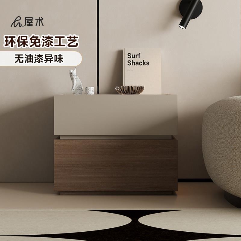 现代简约木质床头收纳柜 可订制多功能卧室床边储物柜