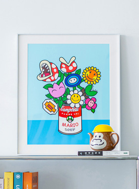现代简约马里奥潮流艺术版画有趣的挂画客餐厅墙装饰画玄关摆件