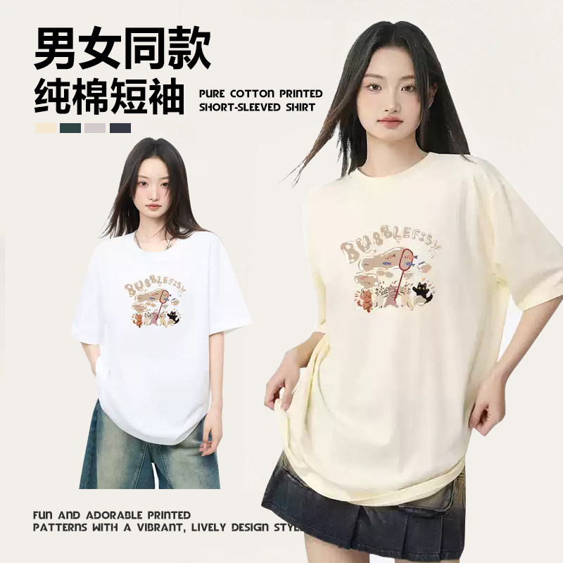 纯棉女短袖t恤 日系港味chiT恤