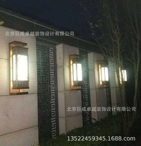 【壁灯】批发户外不锈钢镀铜LED壁灯制作中式庭院外墙仿云石壁灯