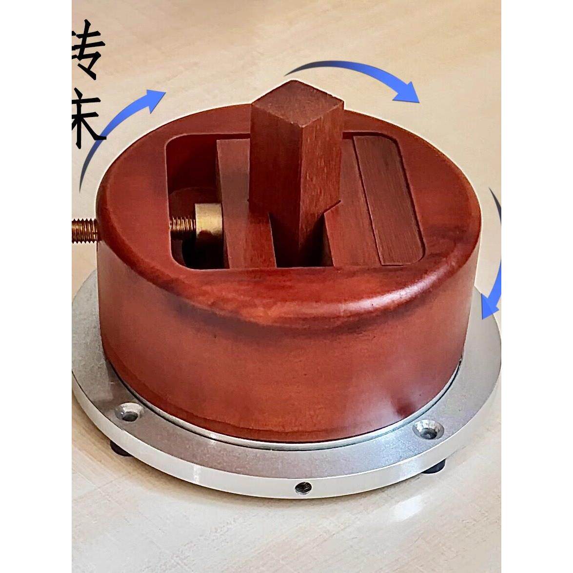 高档实木旋转印床圆形底座转盘夹木篆刻套装印章雕刻红檀黄铜印床
