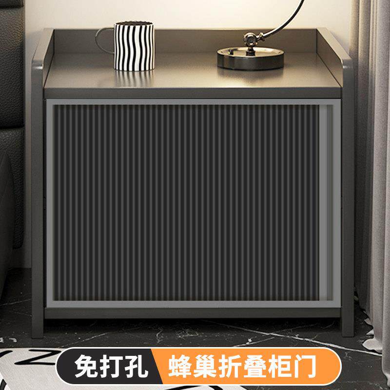 定制柜门折叠式整体橱柜门免打孔隐形推拉厨房小柜门简易蜂巢门板