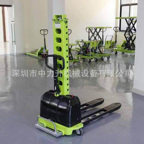 自体登随车半电动堆车500/1000kg便携式电动叉车装卸堆垛车
