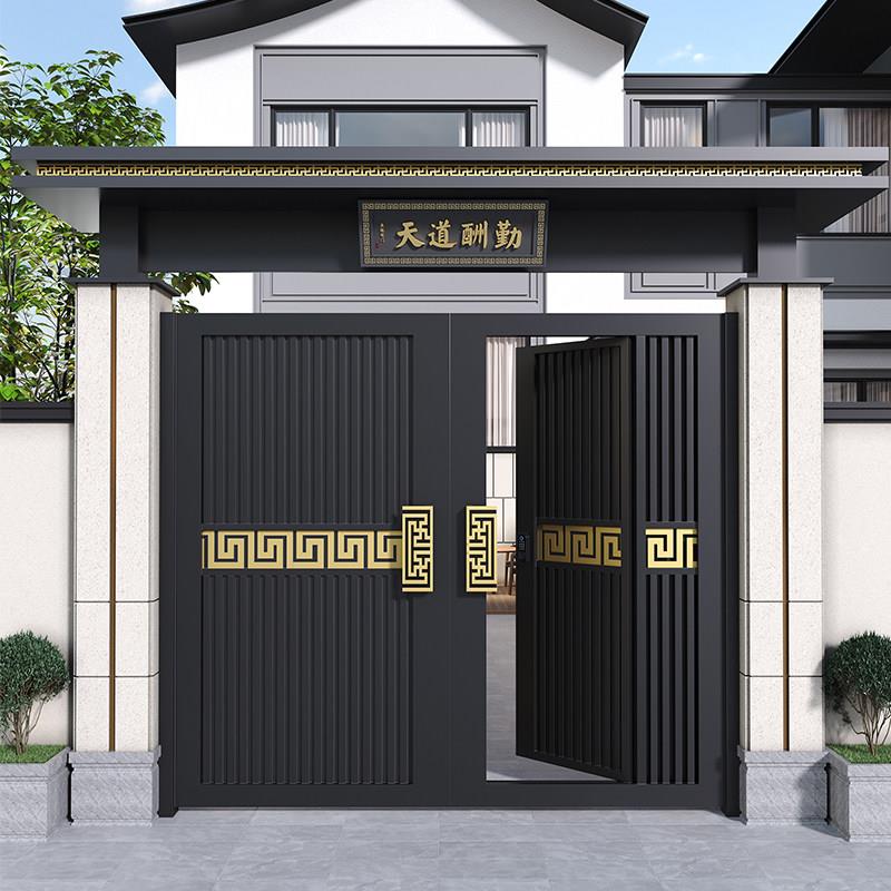 铝合金庭院门铝艺别墅庭院大门乡村入户单双开院子大门电动平移门图片