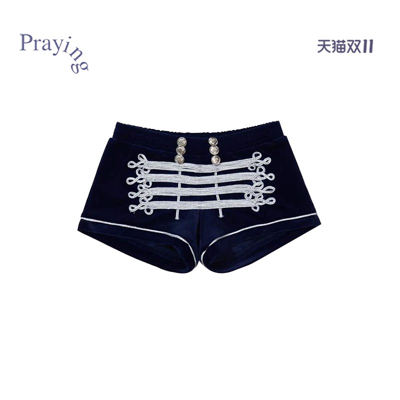 Praying Midnight Blue 潮流复古女士深蓝色短裤26秋季新款