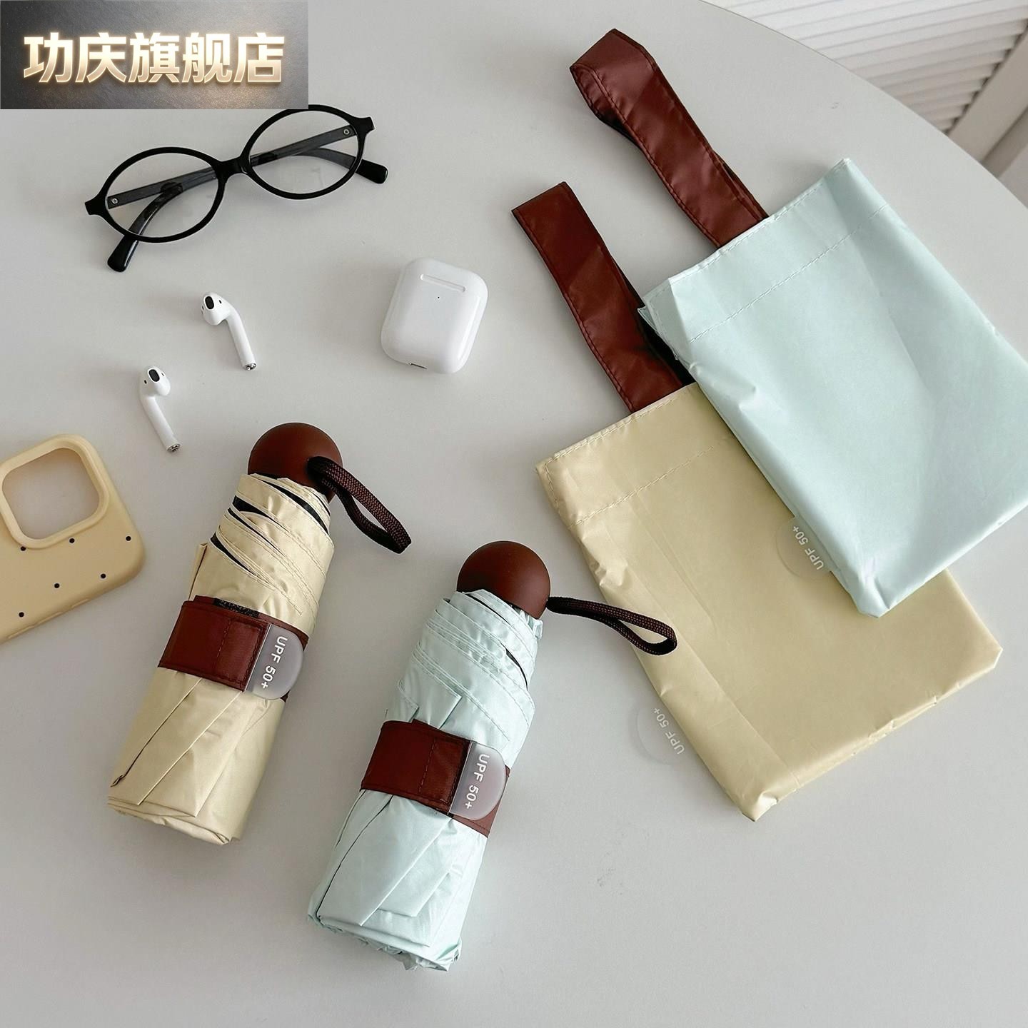 太阳伞防晒防紫外线折叠雨伞小众可爱女加大加厚加固大号图片